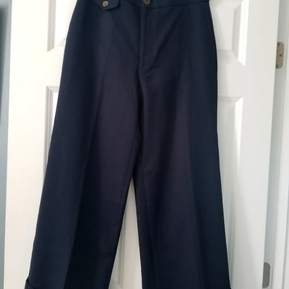 NWT Club Monaco Calvary Wide Leg Pant. Size 6 Navy Blue - Picture 2 of 13
